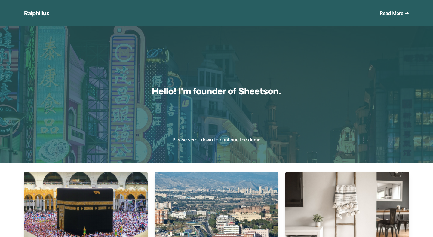 Sheetson Portfolio Example